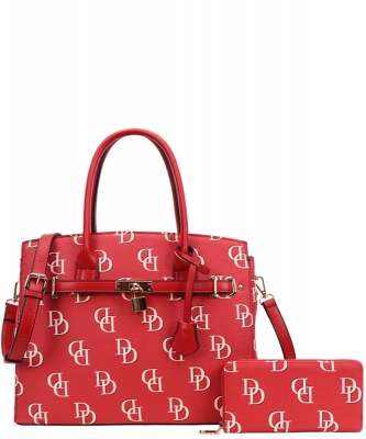 2 in 1 DD Classic Satchel Wallet Set DD6794W RED